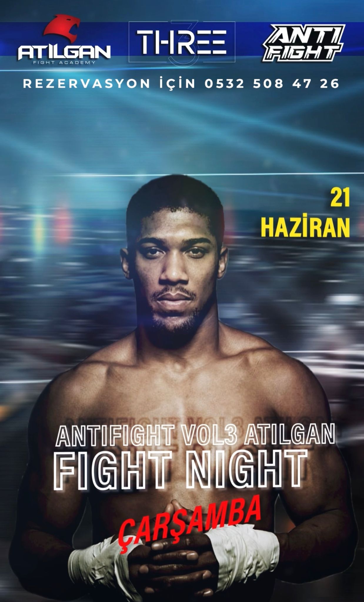 AntiFight VOL3 ATILGAN Fight Night Muhteşem Dövüş Gecesi için Geri sayım Başladı. / Kickboks Haberleri