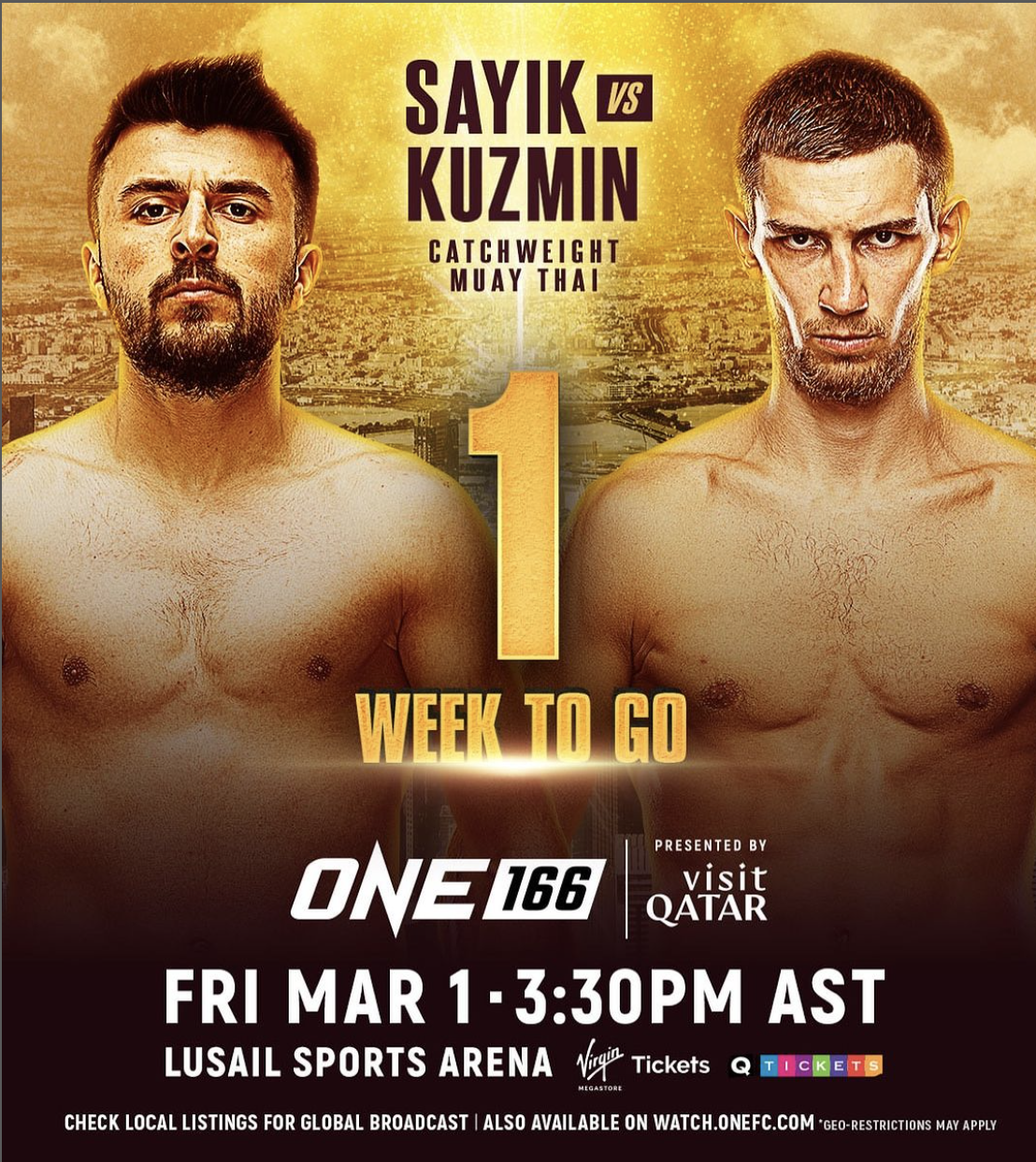 ONE Championship 166 Katar’da Türk Dövüşçü Zafer SAYIK Ringde