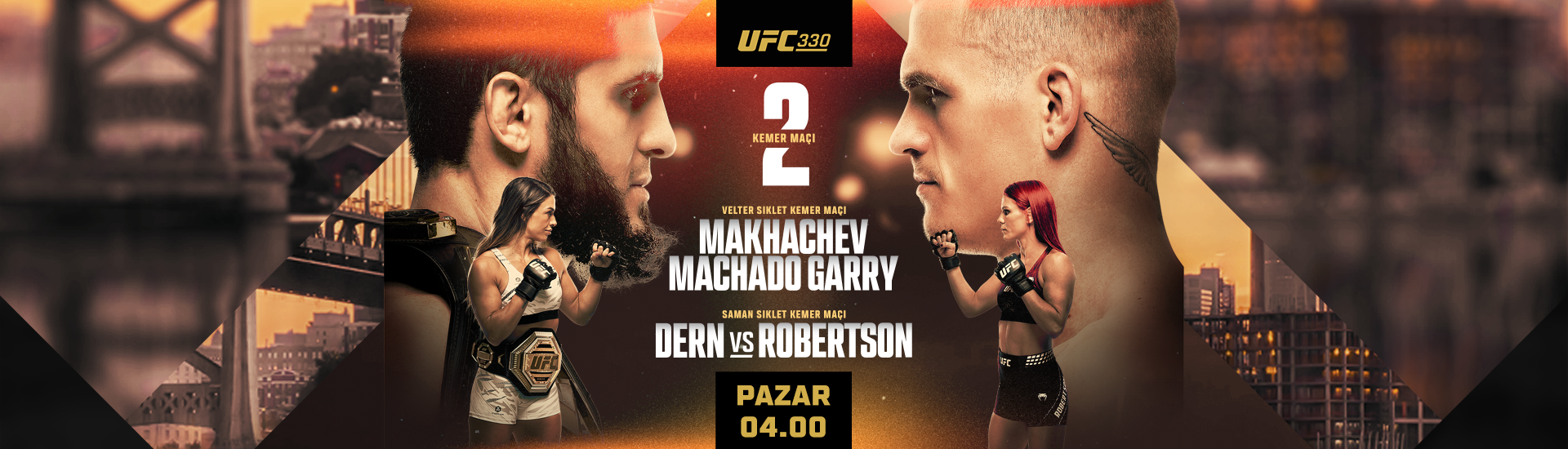 UFC 330 Maç Takvimi: Islam Makhachev – Ian Machado Garry Kemer İçin Karşı Karşıya!
